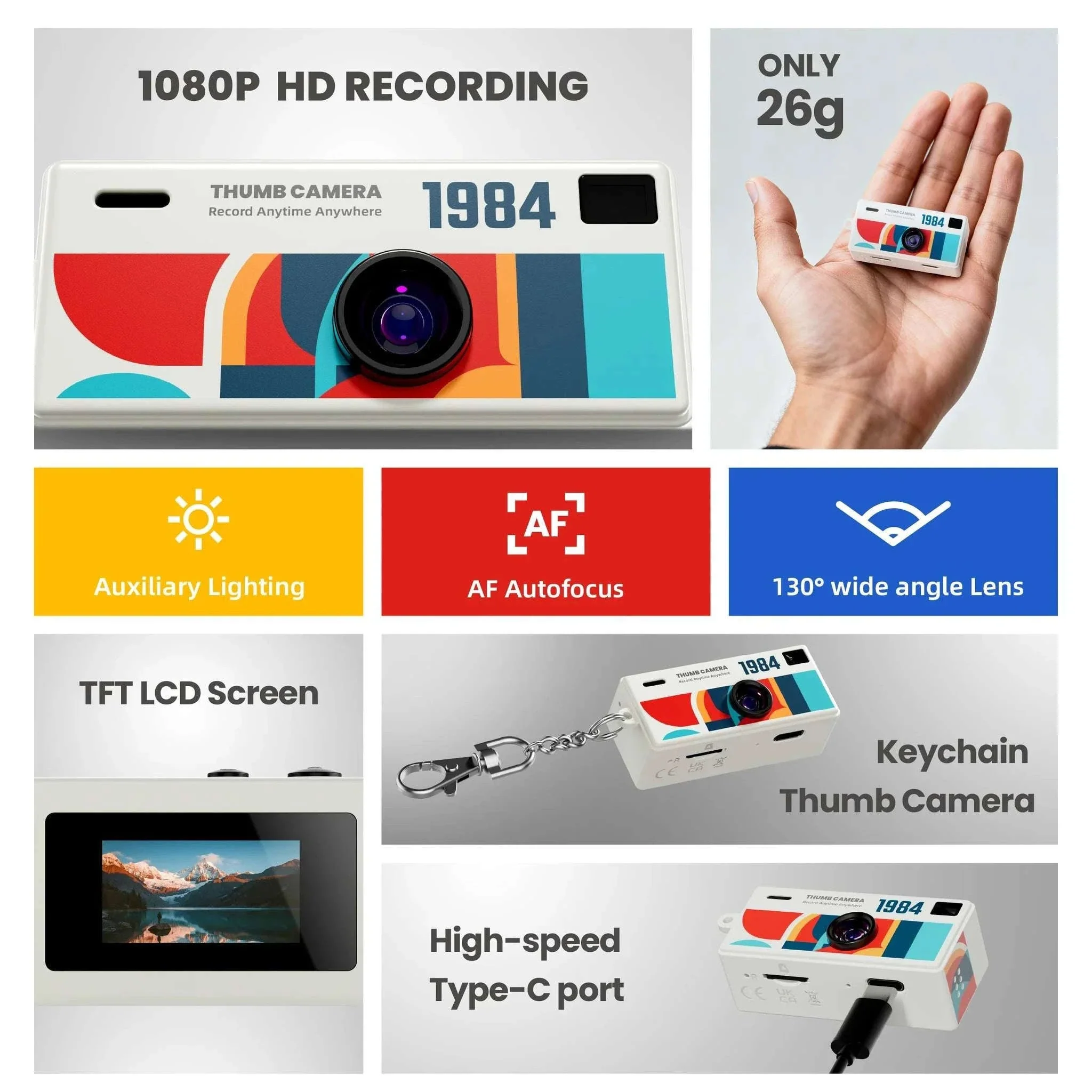 Mini Keychain Camera 1080P HD Pocket Video Recorder 130° Lens - Image 3