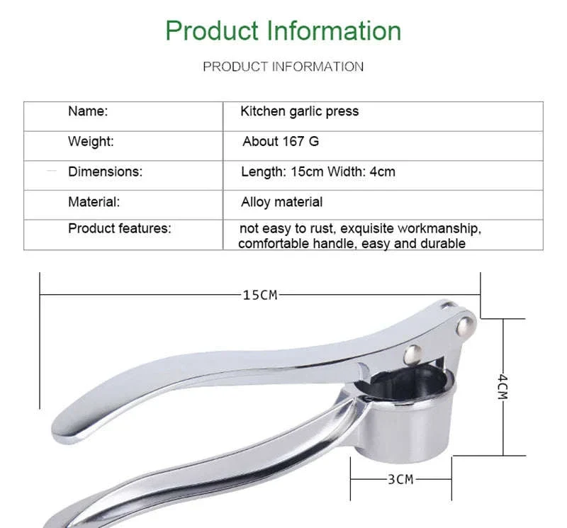 Stainless Steel Garlic Press Crusher for Fast, Clean Prep - Image 8