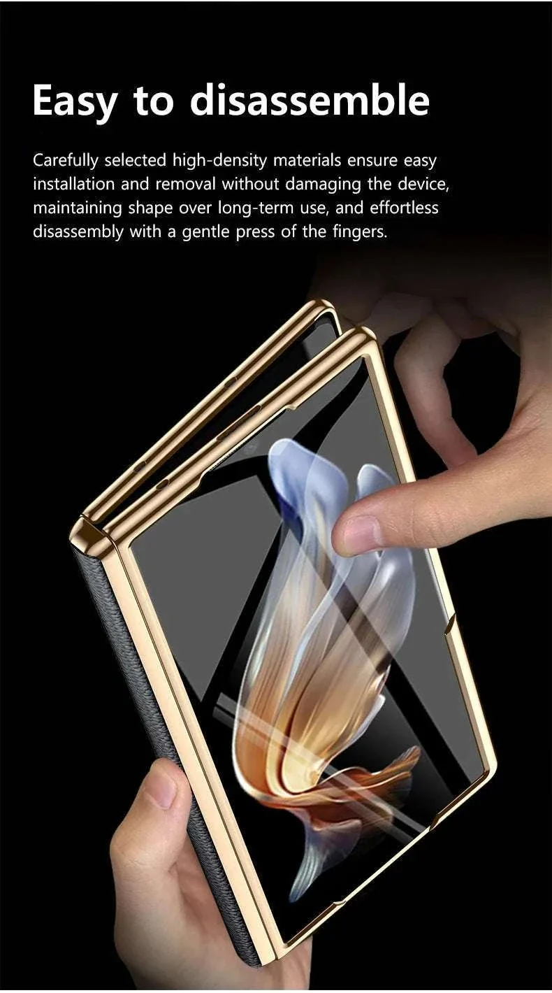 Genuine Leather Case with Magnetic Hinge Stand for Samsung Galaxy Z Fold - Image 18