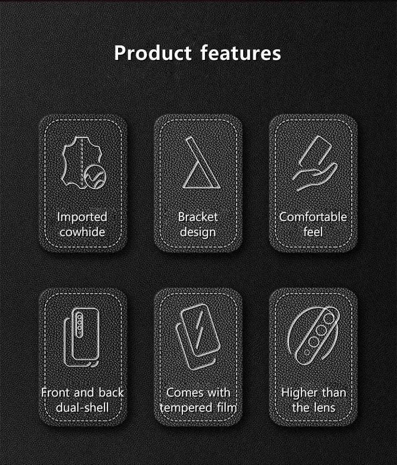 Genuine Leather Case with Magnetic Hinge Stand for Samsung Galaxy Z Fold - Image 9