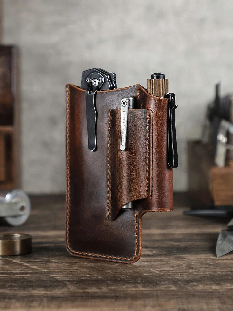 Genuine Leather Tactical Tool Belt Pouch for Outdoor & Work Use - Image 13