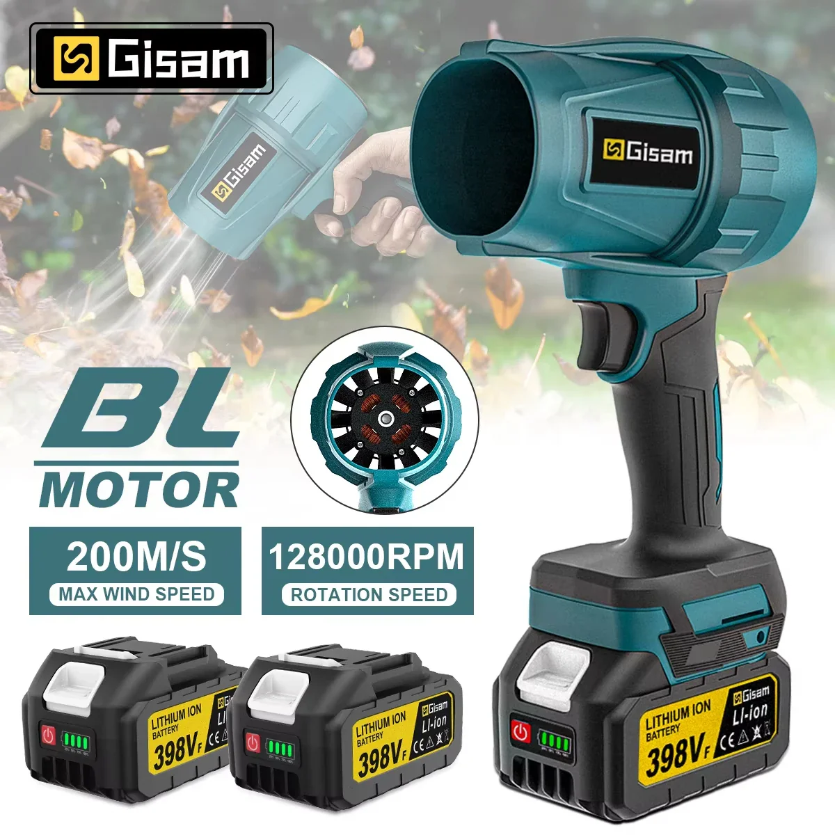Brushless Turbo Jet Fan 1500W Cordless Air Blower for Makita 18V