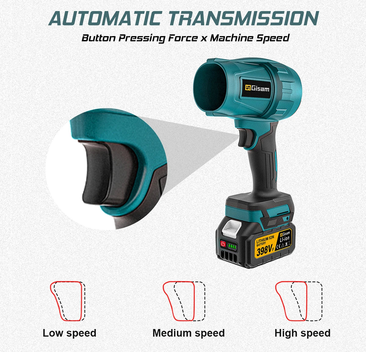 Brushless Turbo Jet Fan 1500W Cordless Air Blower for Makita 18V - Image 14