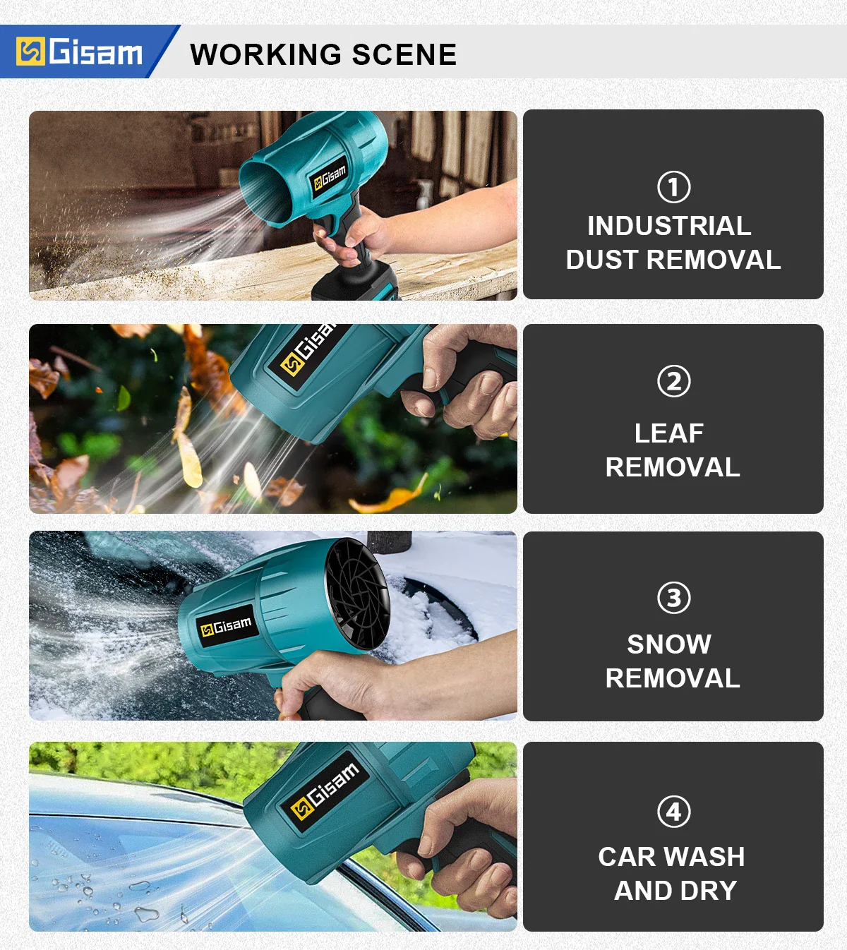 Brushless Turbo Jet Fan 1500W Cordless Air Blower for Makita 18V - Image 18