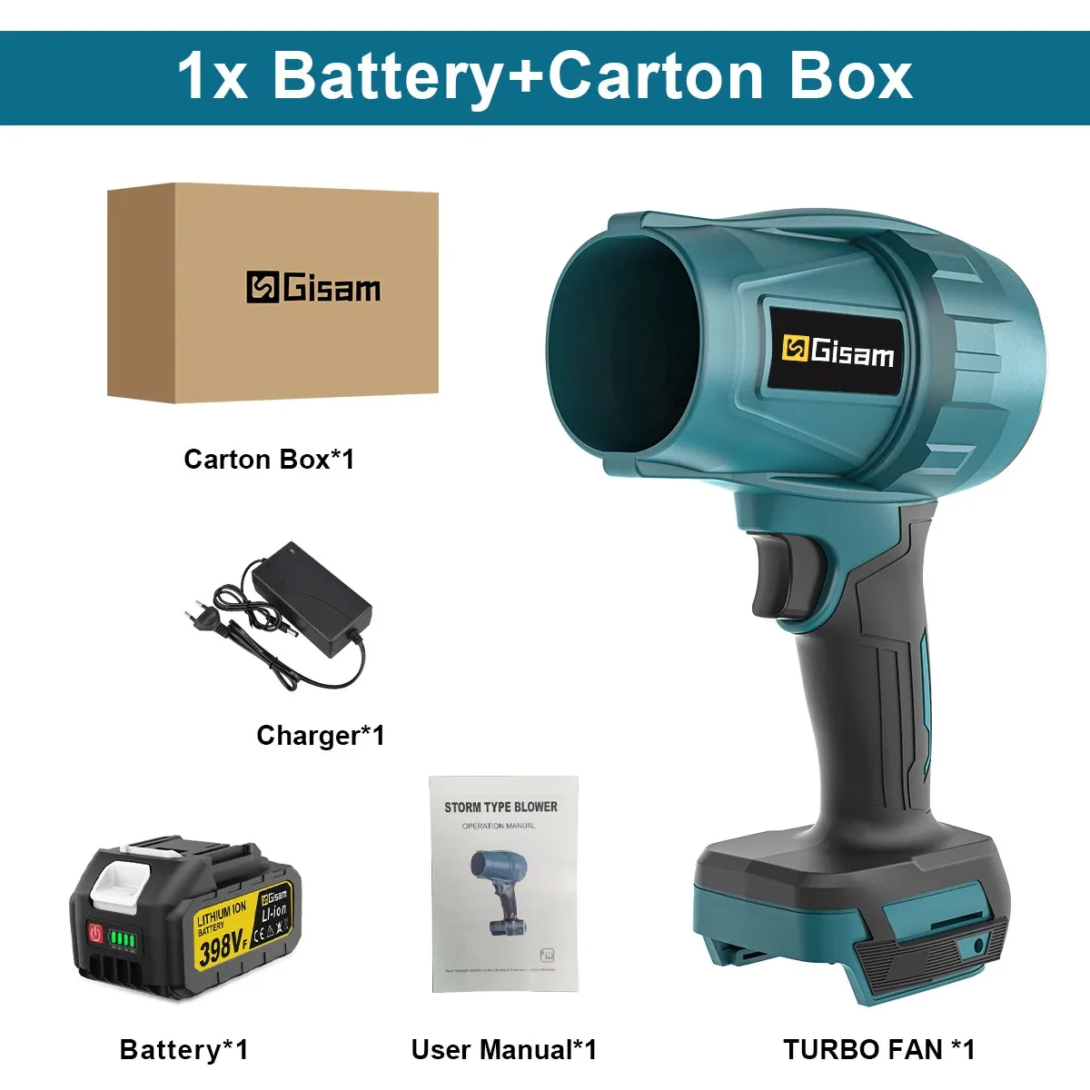 Brushless Turbo Jet Fan 1500W Cordless Air Blower for Makita 18V - Image 23