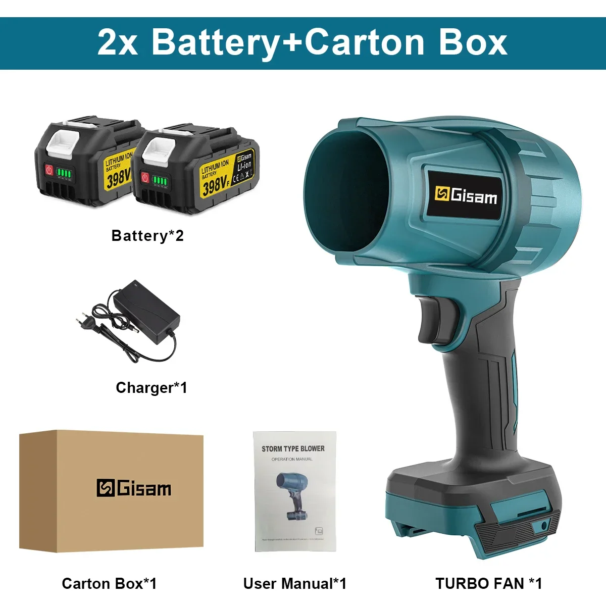 Brushless Turbo Jet Fan 1500W Cordless Air Blower for Makita 18V - Image 24