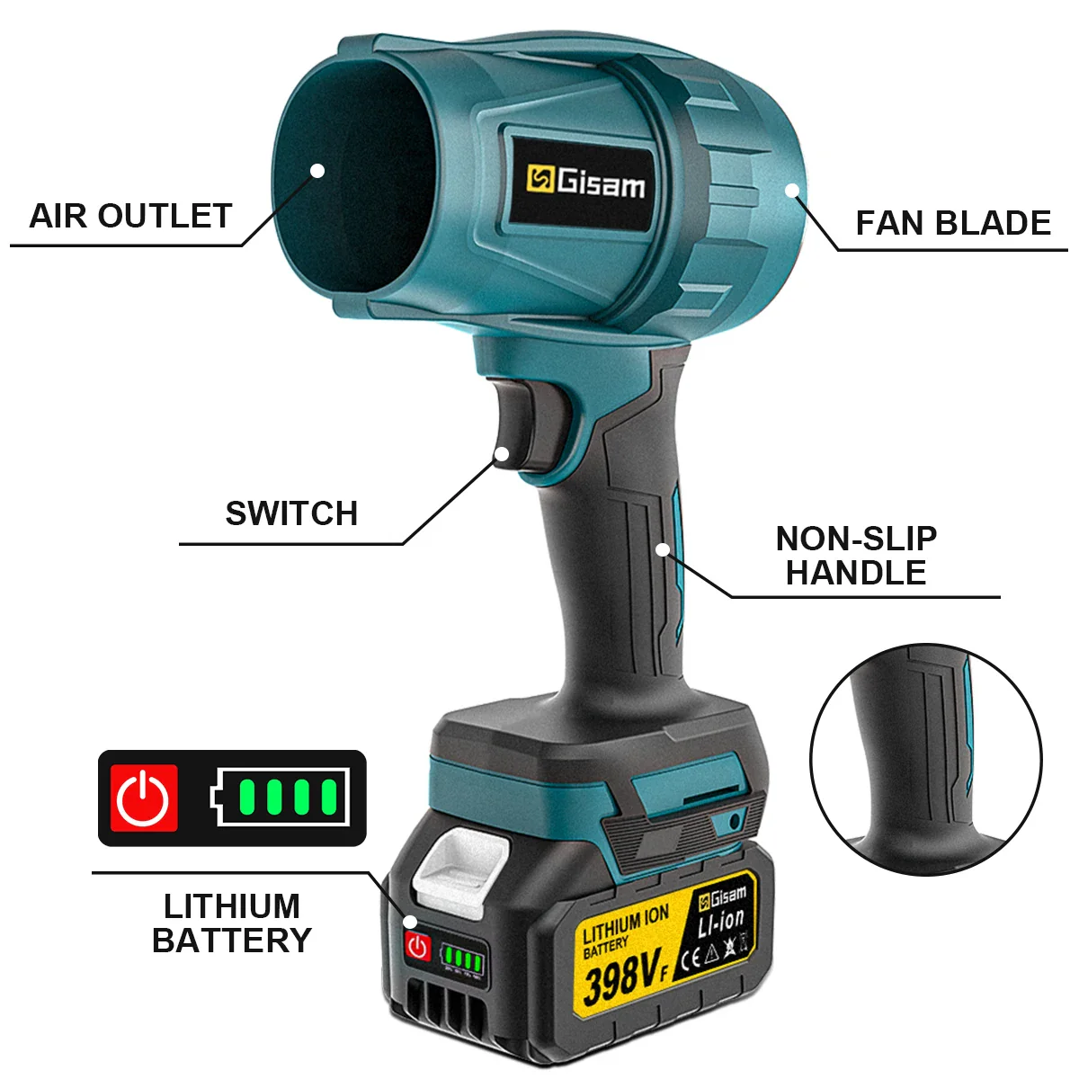 Brushless Turbo Jet Fan 1500W Cordless Air Blower for Makita 18V - Image 3