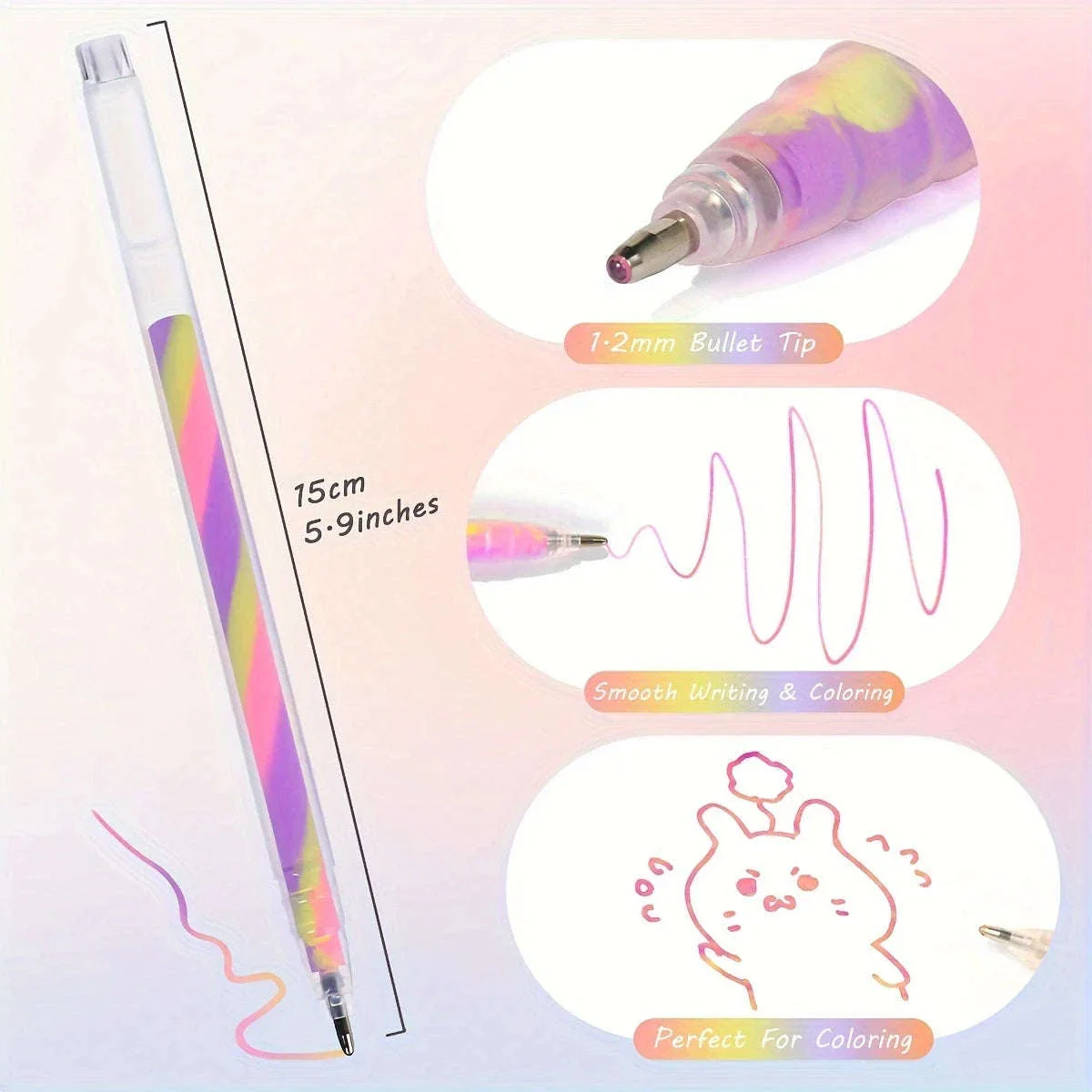 6pcs Glitter Gel Highlighter Pens Set for Notes and Crafts - Image 3