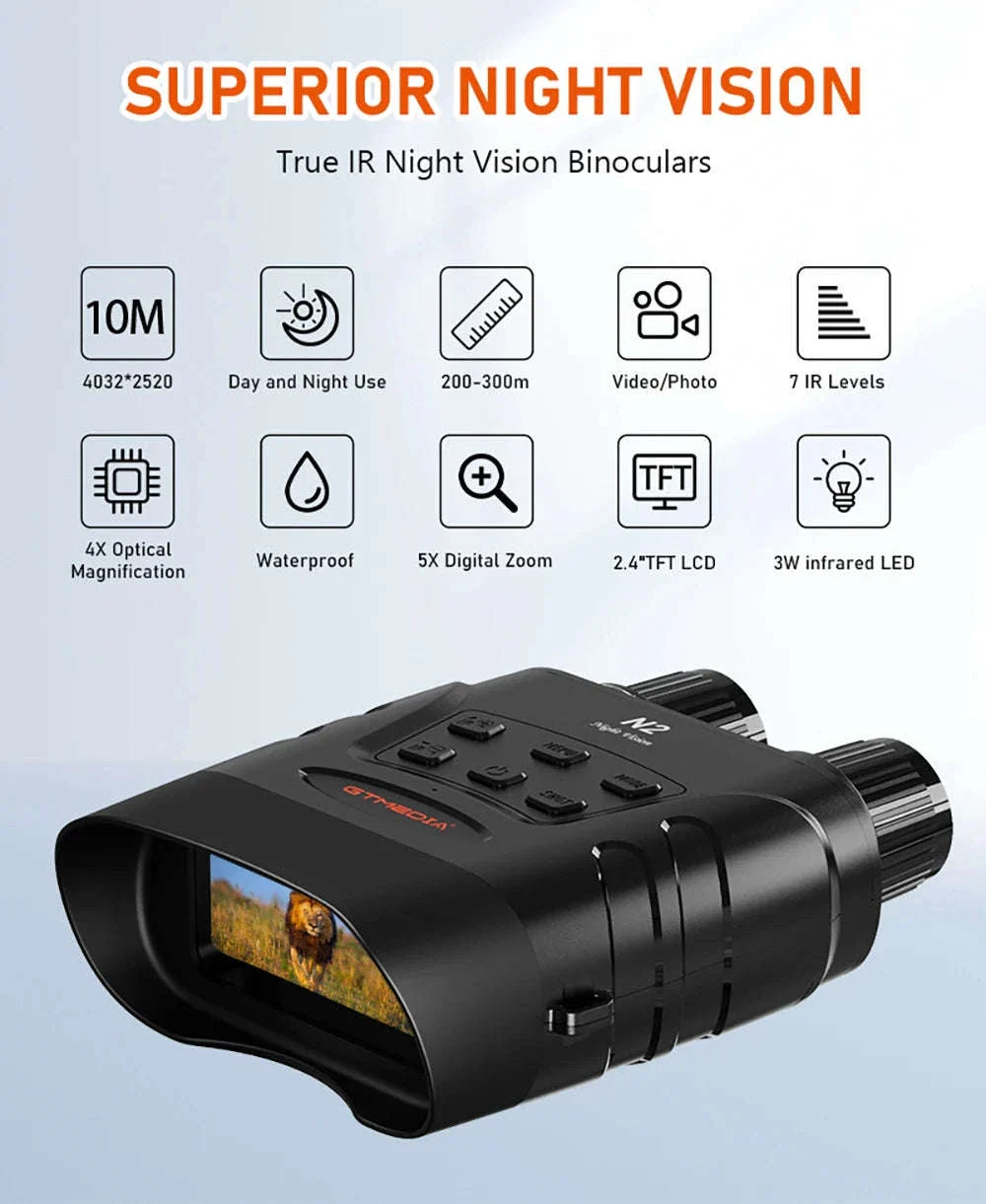 GTMEDIA N2 Night Vision Binoculars with 5X Zoom and 1080P - Image 9