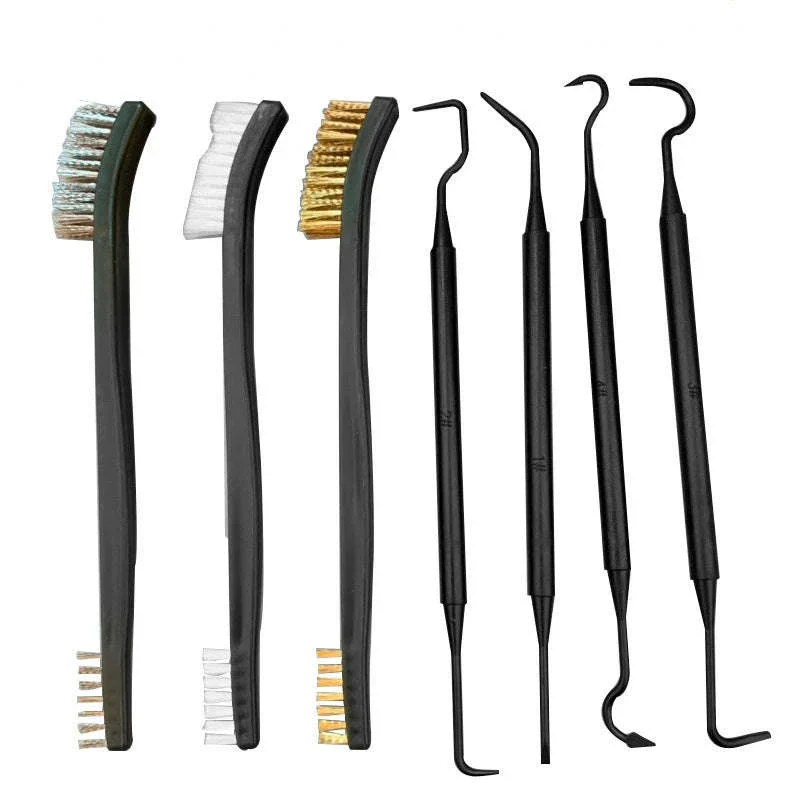 Universal Gun Cleaning Kit with Steel Wire Brushes and Picks