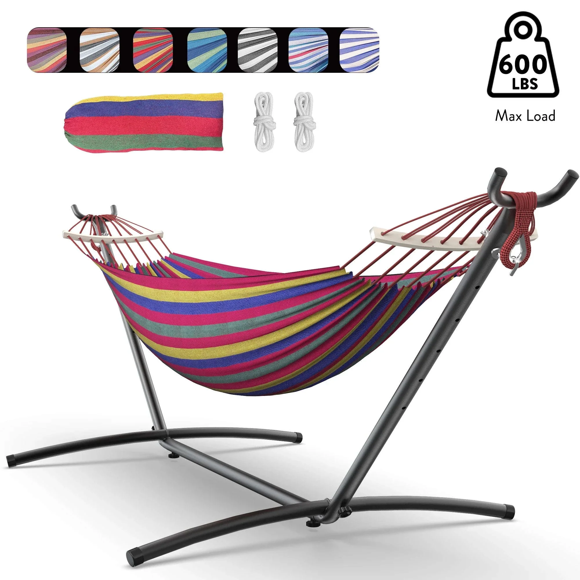 Adjustable Hammock Stand with 600 lb Capacity and Carry Bag - Image 21