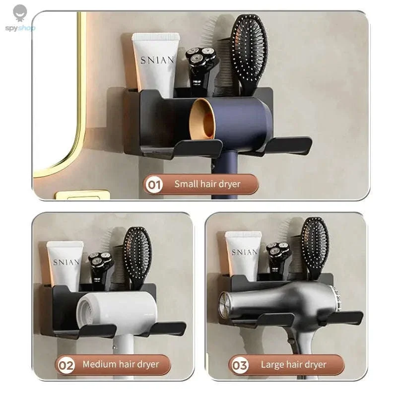 Wall Mounted Hair Dryer Holder for a Cleaner Bathroom - Image 3