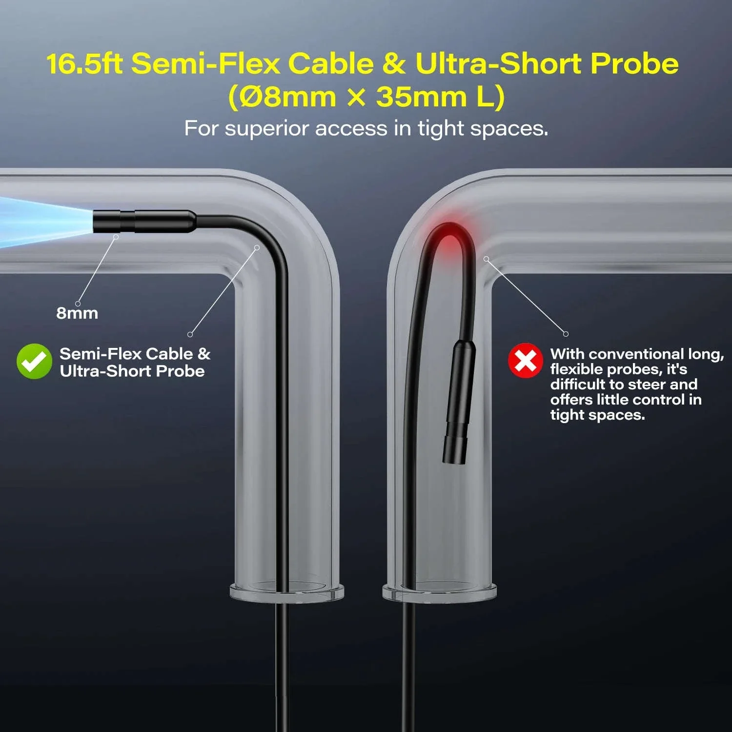 4.3" Industrial Inspection Borescope with 8mm Waterproof Probe - Image 15