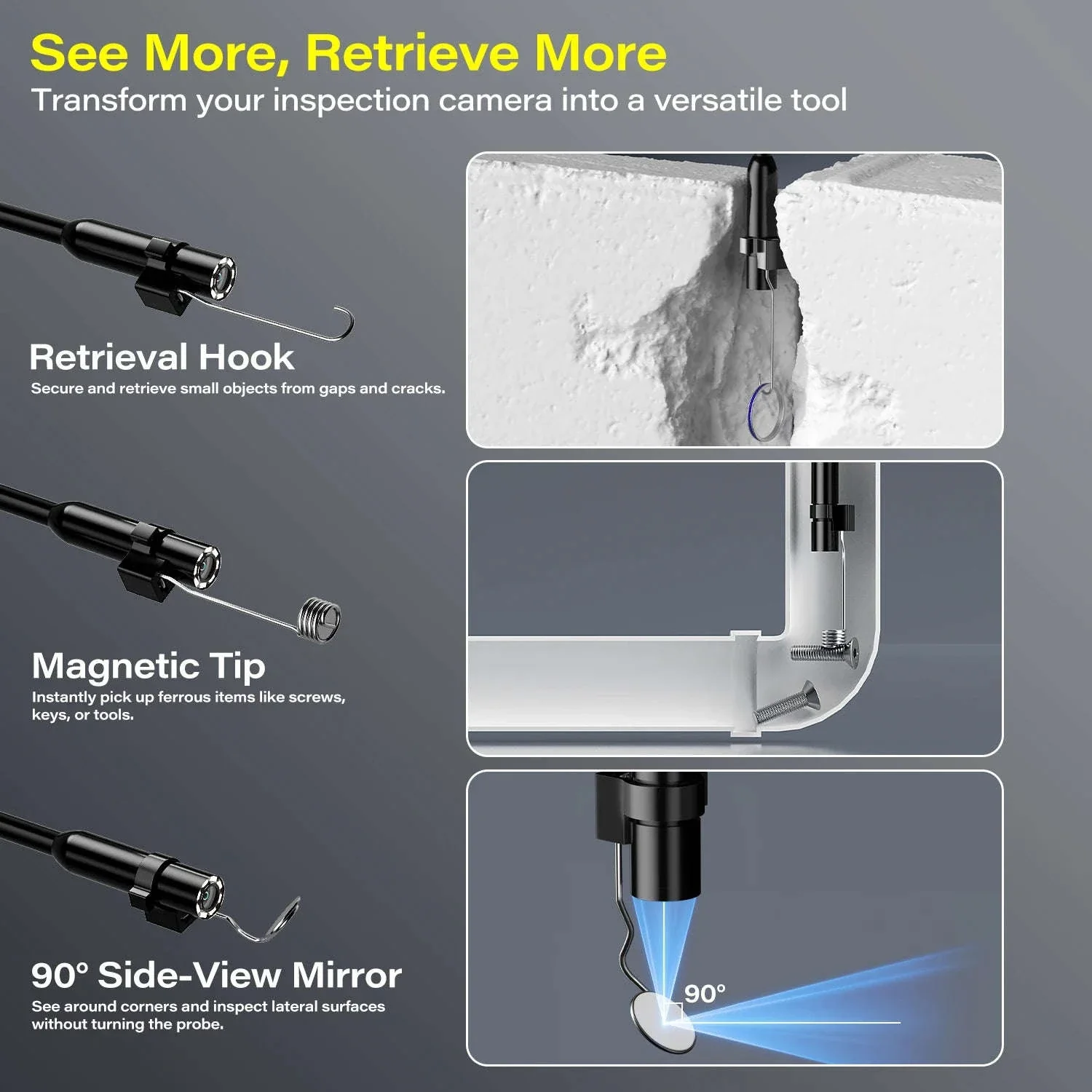 4.3" Industrial Inspection Borescope with 8mm Waterproof Probe - Image 16
