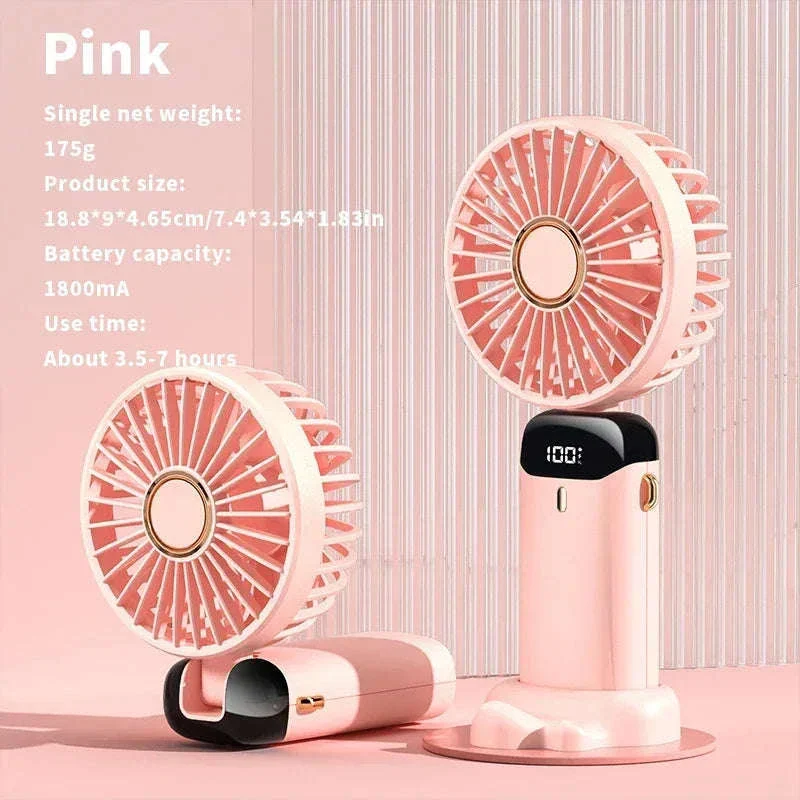 Foldable 5-Speed Handheld Mini Fan with LED Display - Image 52