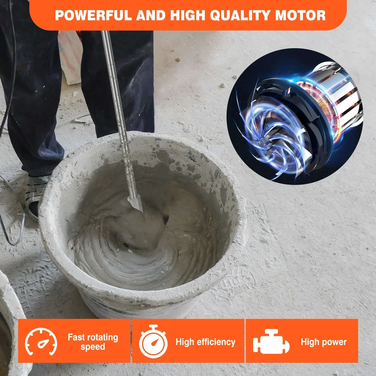 Handheld Paint Concrete Mixer with Adjustable 6-Speed Control - Image 13