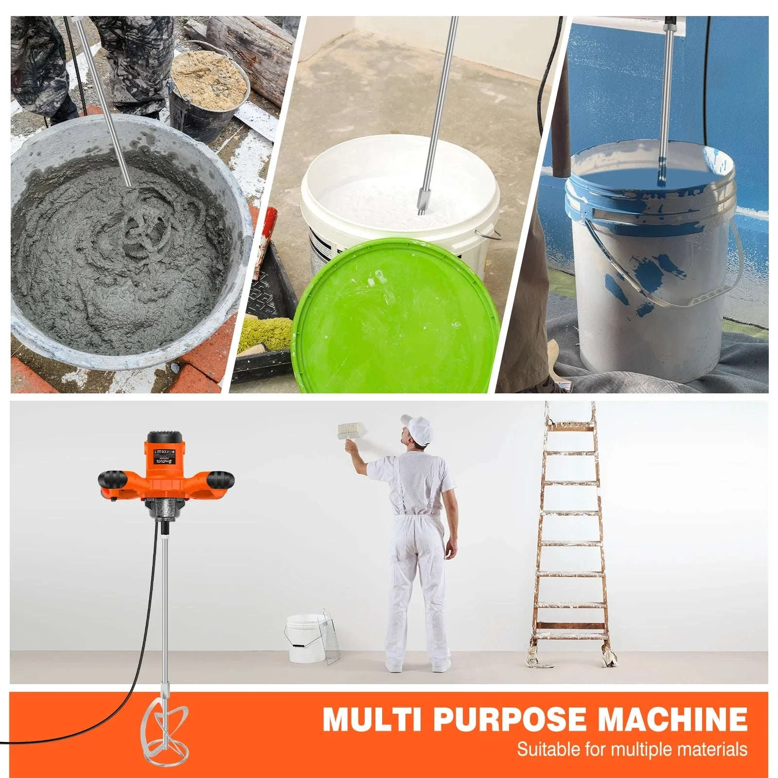 Handheld Paint Concrete Mixer with Adjustable 6-Speed Control - Image 17