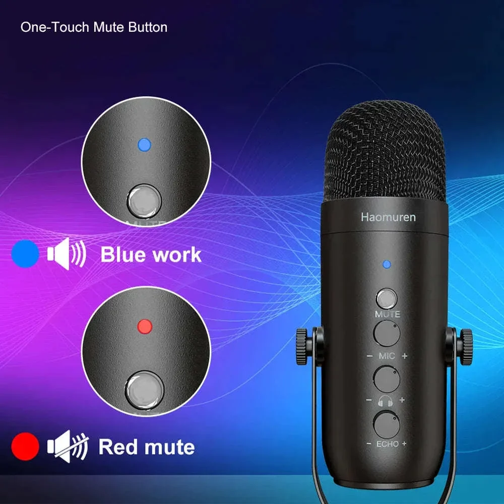 USB Podcast Microphone Kit with Boom Arm for Clear Audio - Image 4