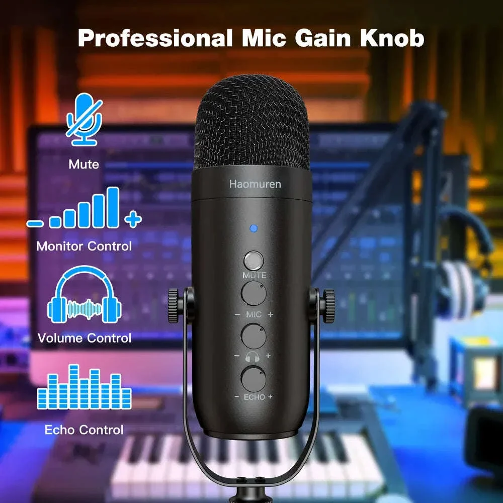 USB Podcast Microphone Kit with Boom Arm for Clear Audio - Image 5