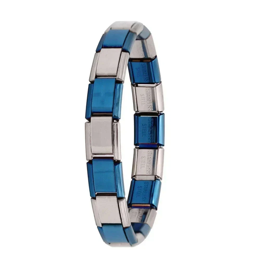 Italian Stainless Steel Charm Bracelet with Stretch Fit - Image 38