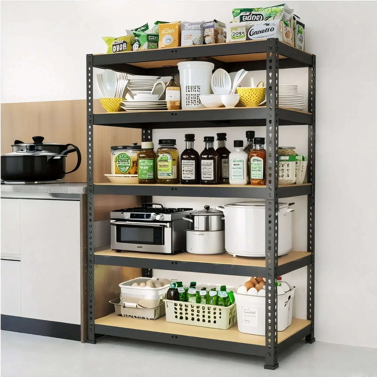 Heavy Duty 5-Tier Garage Shelving Unit 2000 lb Capacity Adjustable - Image 4