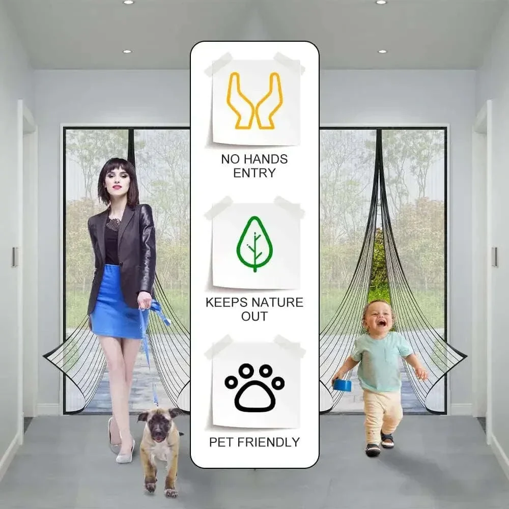 Heavy Duty Magnetic Screen Door Mesh Curtain for Easy Entry - Image 5