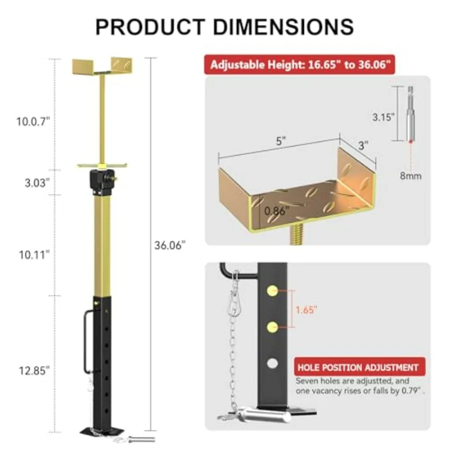 Adjustable RV Slide Out Supports Jacks 16.7–36 with Drill Adjust - Image 9