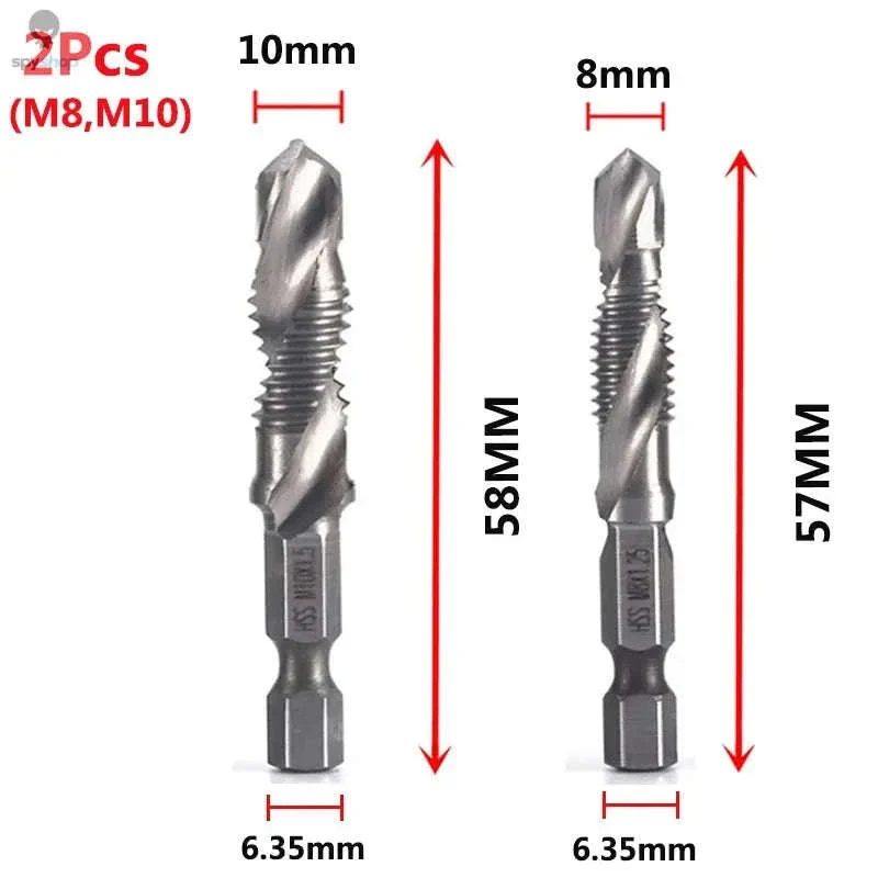Titanium Plated HSS Tap Drill Bits with Hex Shank Set - Image 37