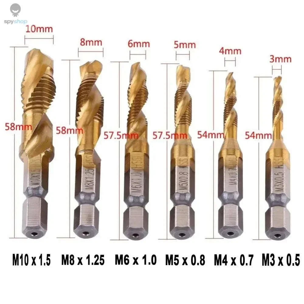 Titanium Plated HSS Tap Drill Bits with Hex Shank Set - Image 9