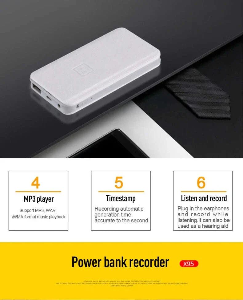 Hidden Voice Recorder Power Bank with 5000mAh and Long Recording - Image 18