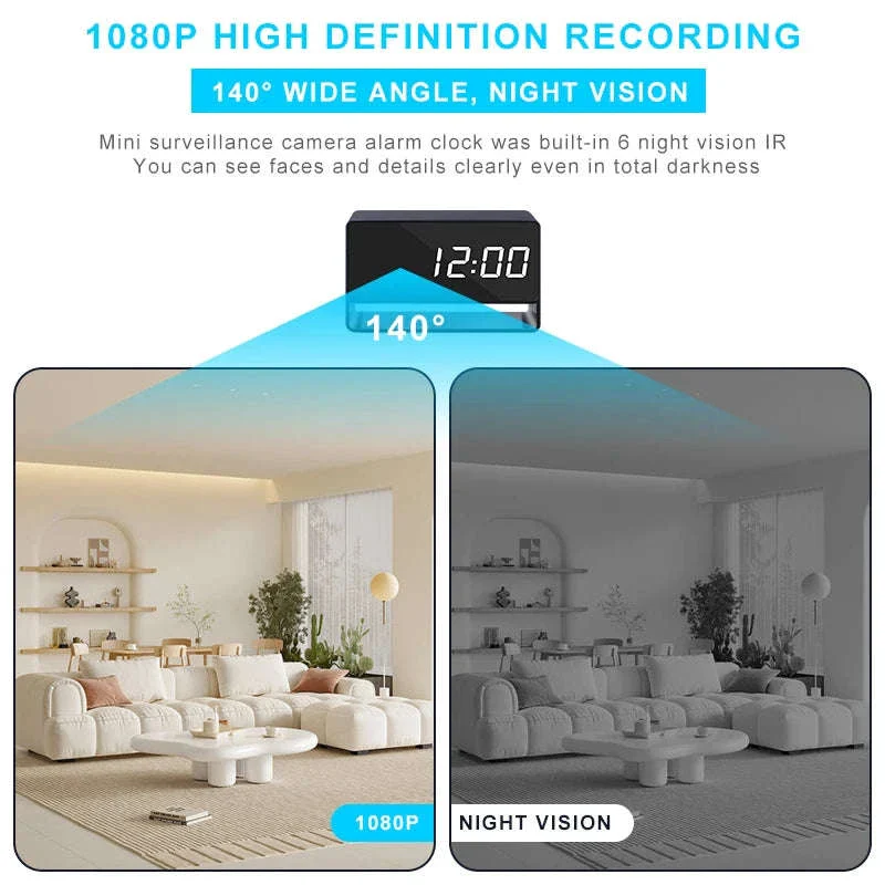 Hidden WiFi Alarm Clock Camera 1080P HD Discreet DVR - Image 4