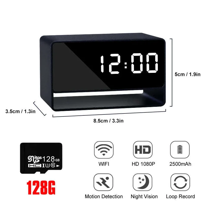 Hidden WiFi Alarm Clock Camera 1080P HD Discreet DVR - Image 8