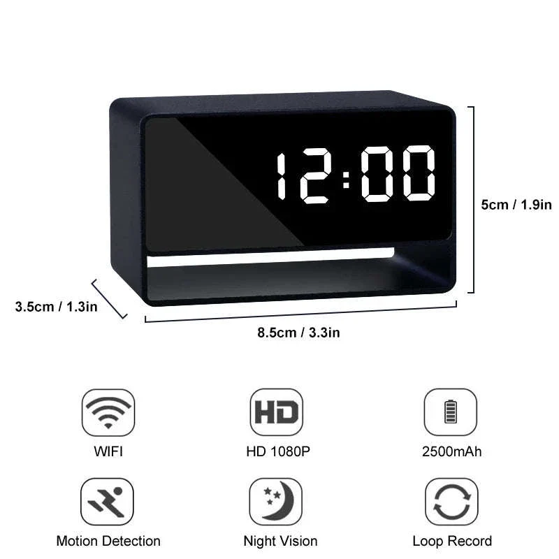 Hidden WiFi Alarm Clock Camera 1080P HD Discreet DVR - Image 9