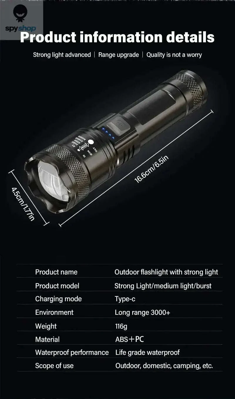 High Power LED Flashlight with Long-Range Beam and USB-C - Image 23