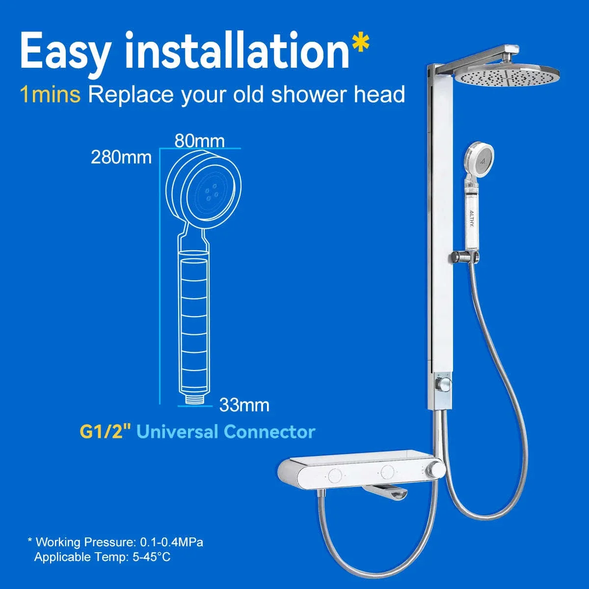 High Pressure Handheld Shower Head Water Filter - Image 7