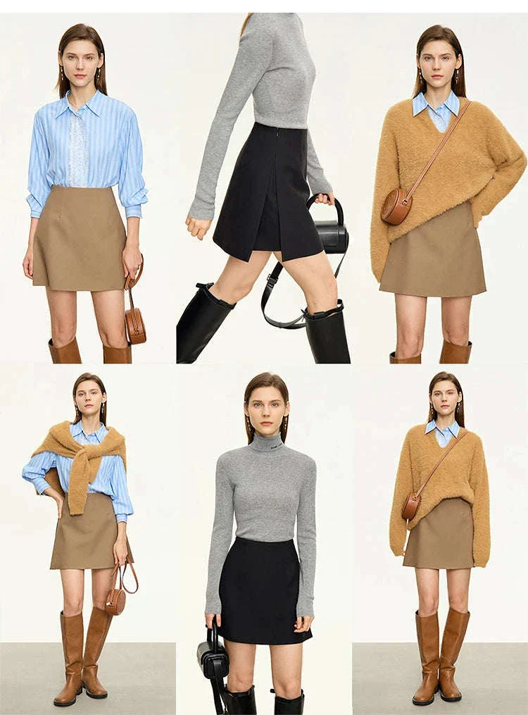 High Waist A-Line Skort for Women – Minimalist Casual Office Style - Image 15