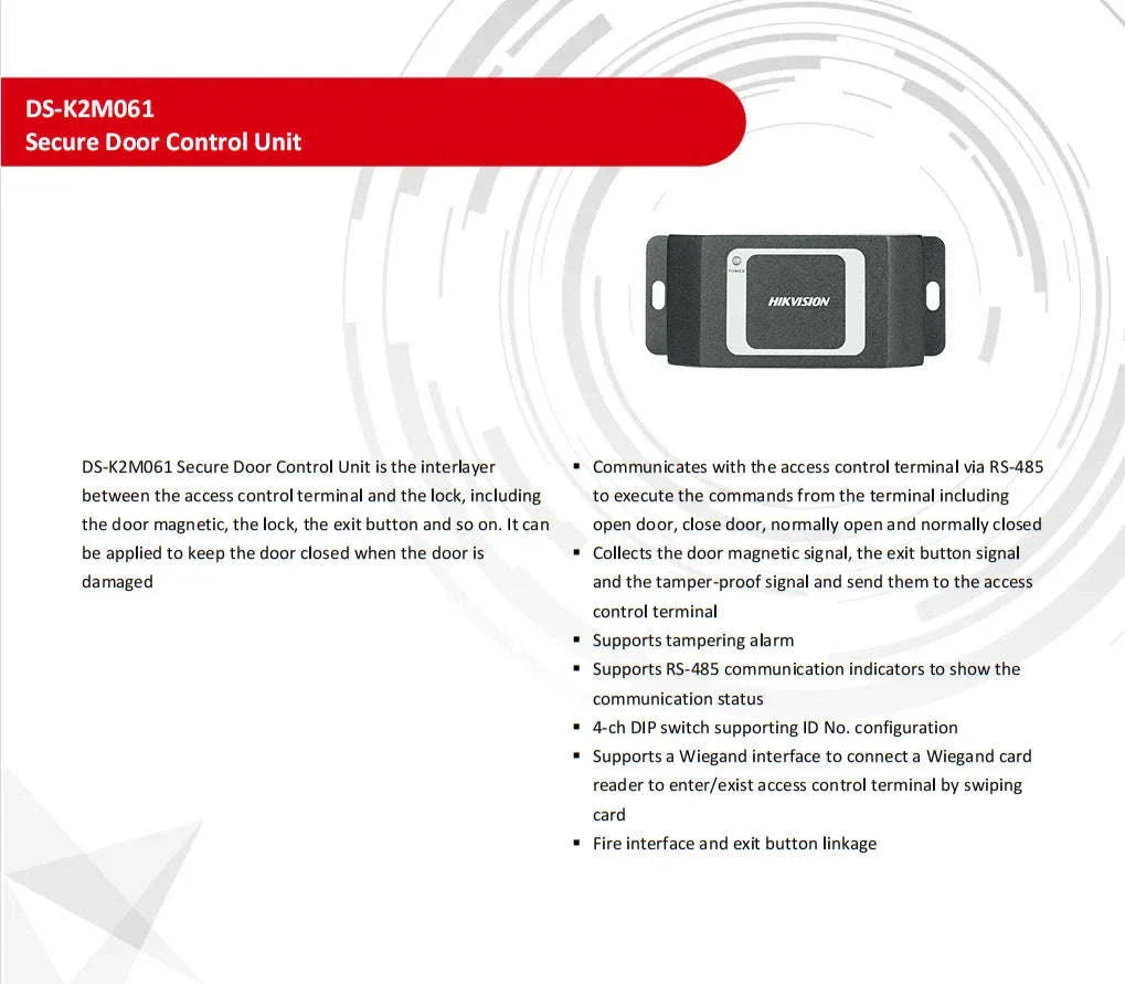 HIKVISION DS-K2M061 Secure Door Control Module - Image 9