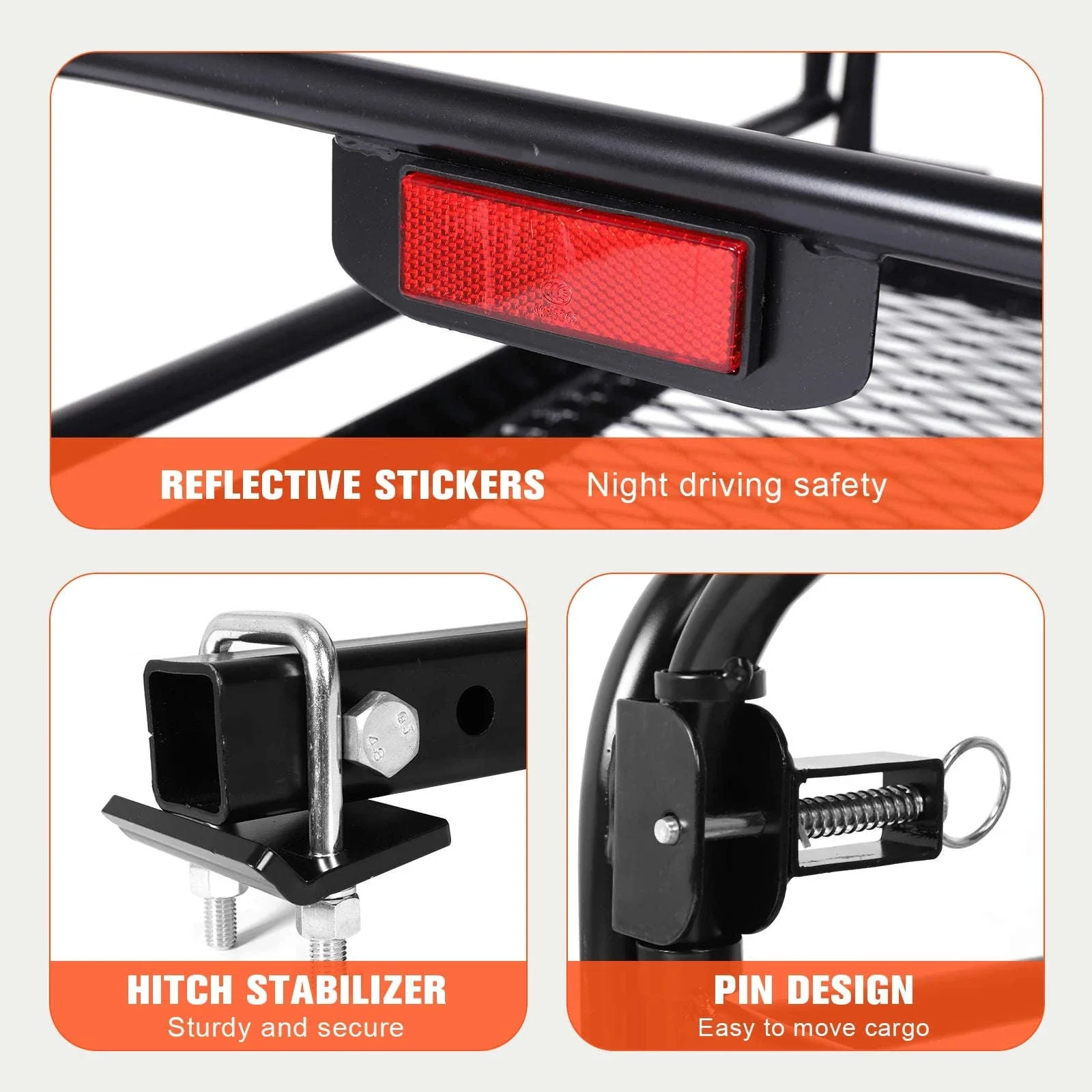 Hitch Cargo Carrier 500 LBS with Hitch Stabilizer for 2-Inch Receiver - Image 10