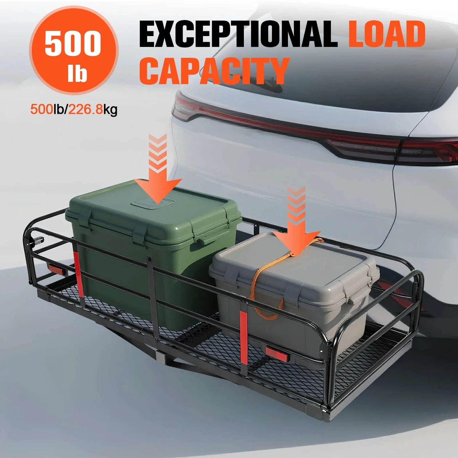 Hitch Cargo Carrier 500 LBS with Hitch Stabilizer for 2-Inch Receiver - Image 12