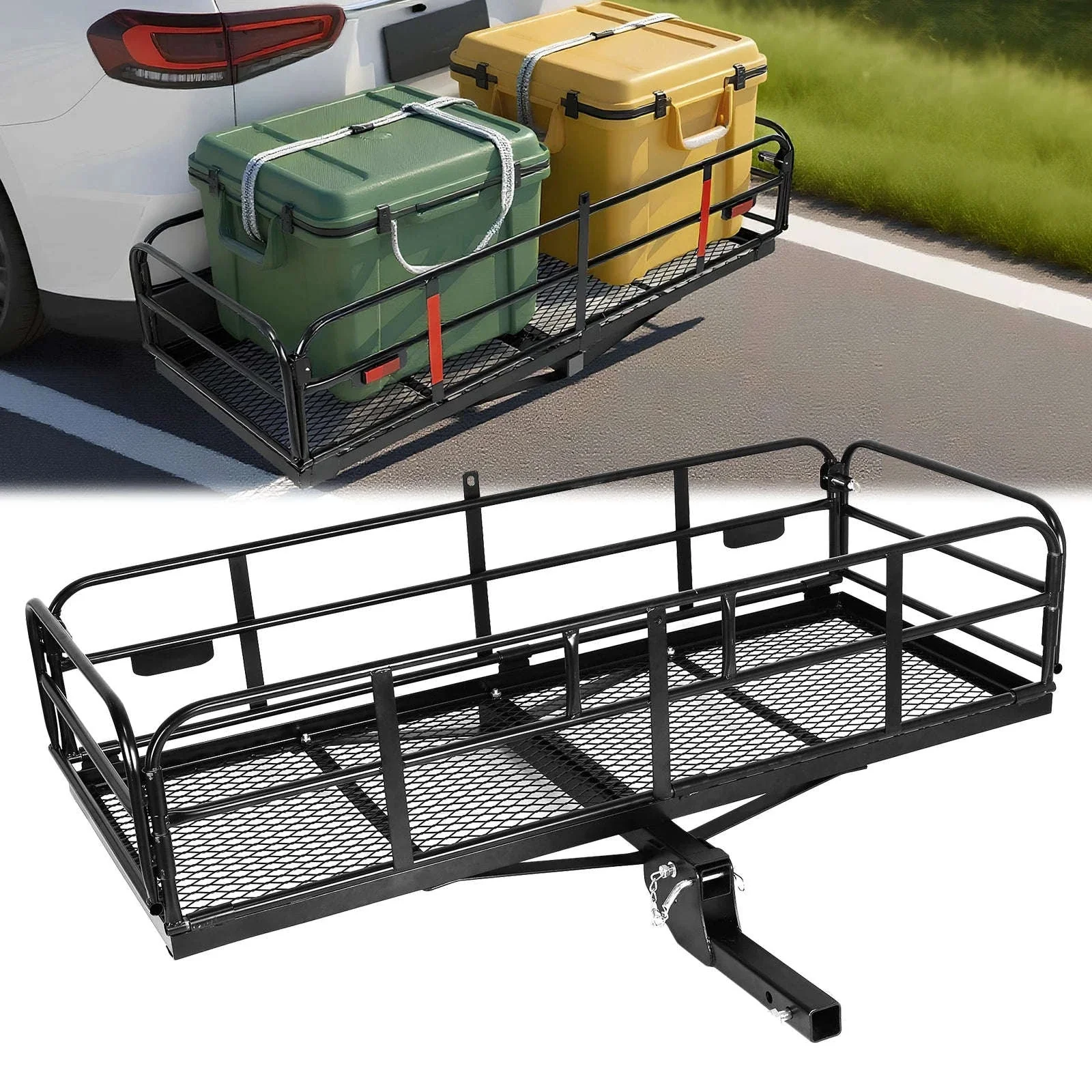 Hitch Cargo Carrier 500 LBS with Hitch Stabilizer for 2-Inch Receiver - Image 2