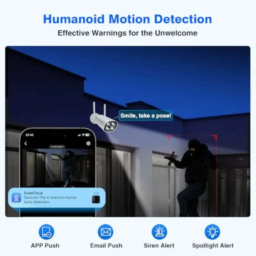 5MP Wireless Security Camera System with Human Detection - Image 4