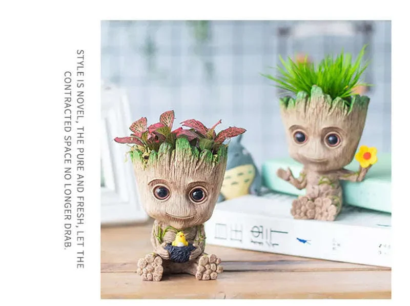 Miniature Groot Figurine Decor Model with Tiny Planter Top - Image 12