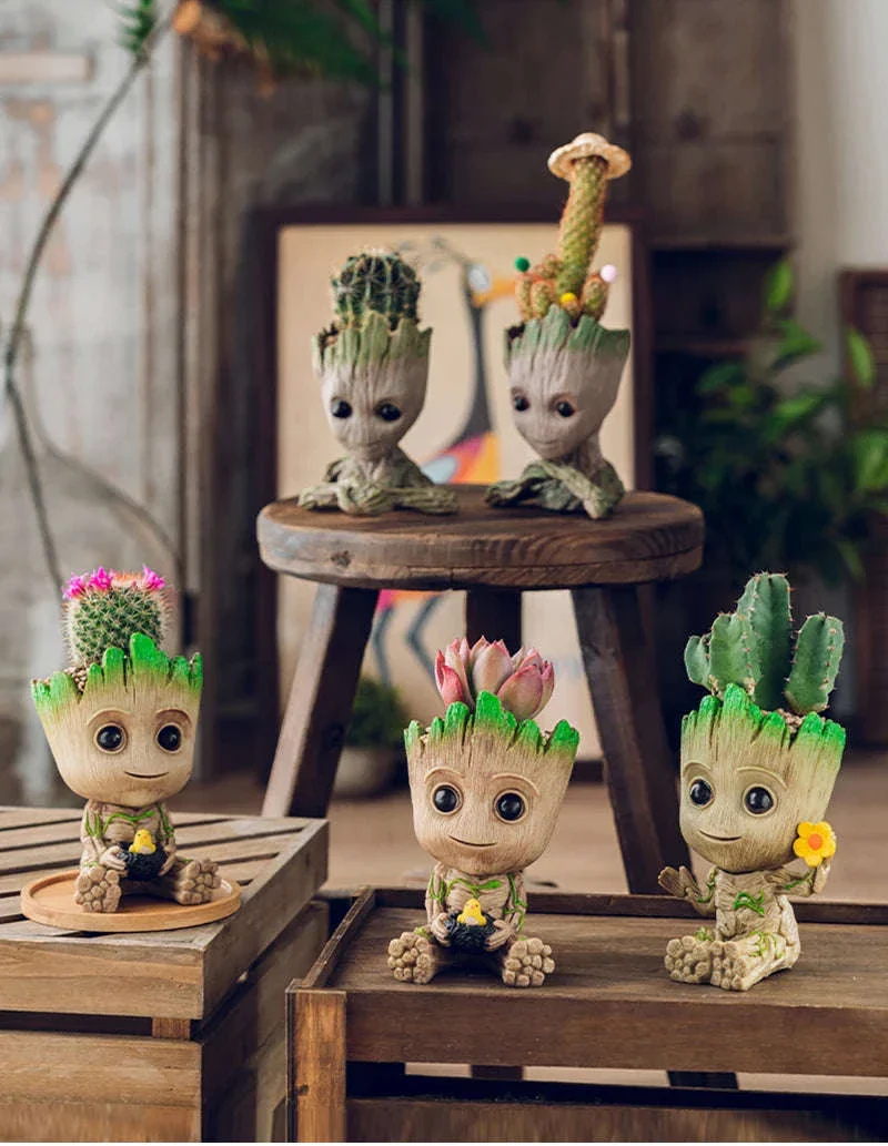 Miniature Groot Figurine Decor Model with Tiny Planter Top - Image 17