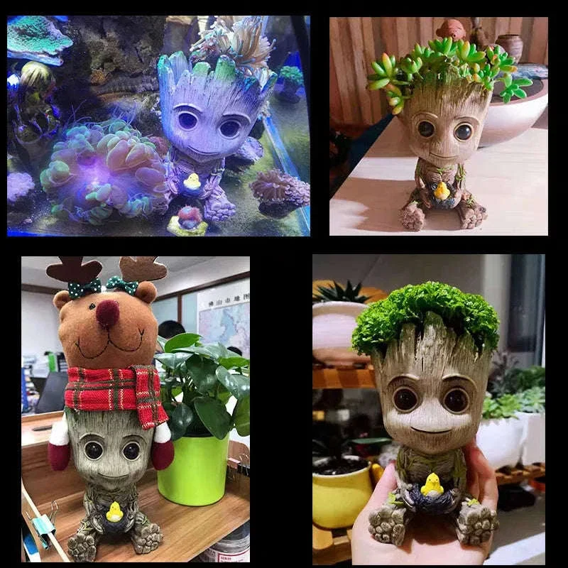 Miniature Groot Figurine Decor Model with Tiny Planter Top - Image 6