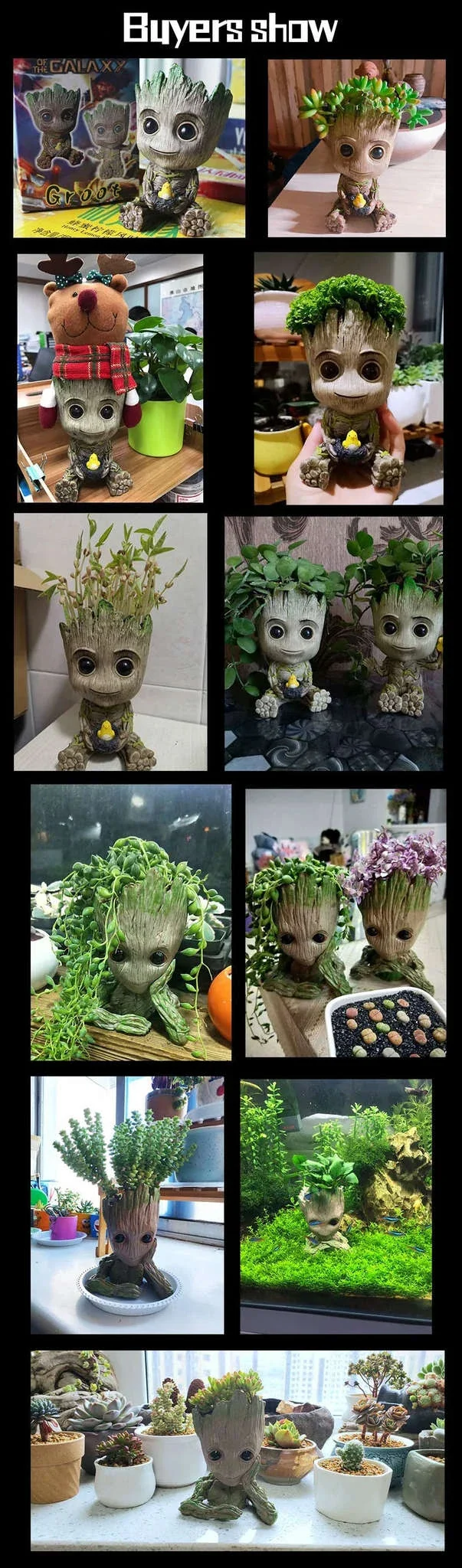 Miniature Groot Figurine Decor Model with Tiny Planter Top - Image 9