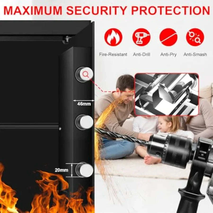 Fireproof Waterproof Home Safe with Keypad and Spare Keys - Image 10