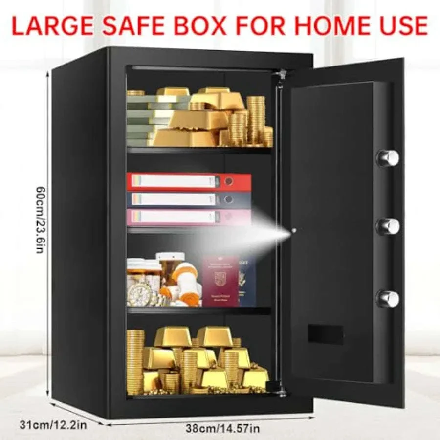 Fireproof Waterproof Home Safe with Keypad and Spare Keys - Image 8