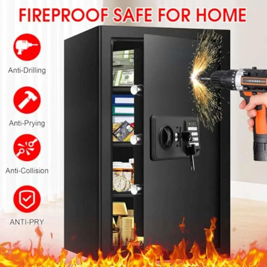 Fireproof Waterproof Home Safe with Keypad and Spare Keys - Image 9
