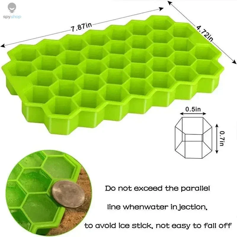 Honeycomb Ice Cube Tray with 37 Cavities and Lids - Image 6