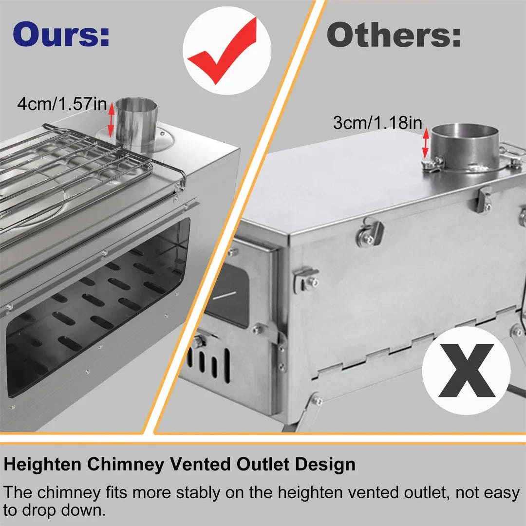 Wood Burning Stove for Camping, Tent Heating and Cooking - Image 16